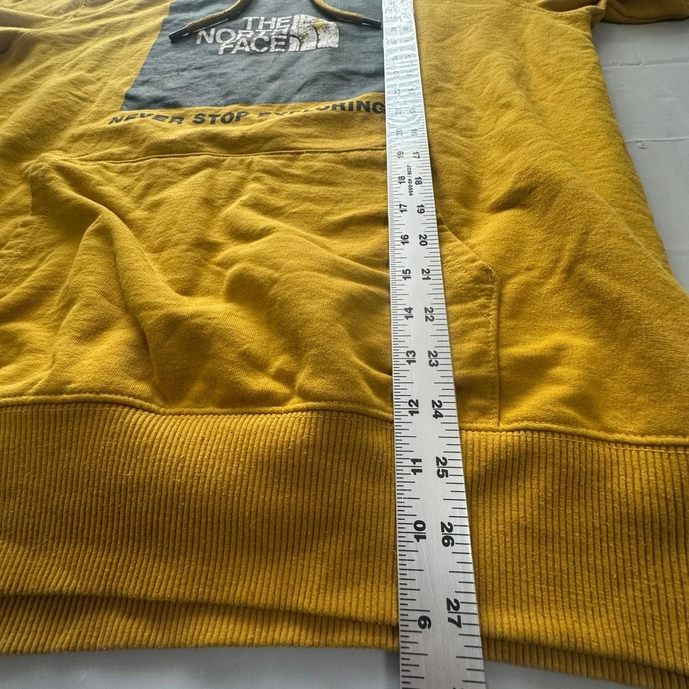 The North Face Mens Yellow Never Stop Exploring Graphic Hoodie A5GEX Large